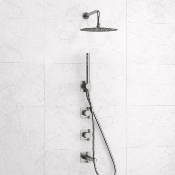 Душевая система со смесителем Wasserkraft Tauber A6451.297.298.097.121.275.100.276 монтаж встраиваемая в стену без термостата никель