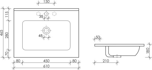 Раковина мебельная прямоугольная Ceramica Nova Element CN7001 фарфор цвет белый