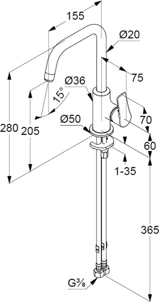 Смеситель для раковины Kludi Pure&Solid 340240575 хром