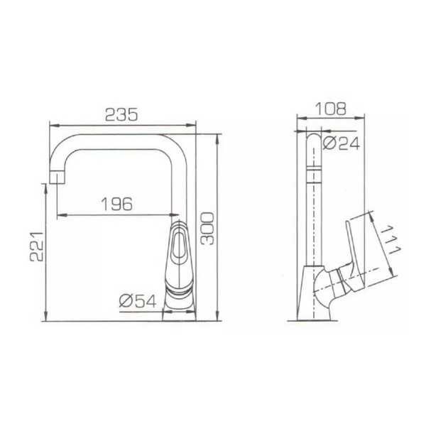 Смеситель для кухни Bravat Eco-D F793158C-1 без подключения к фильтру хром