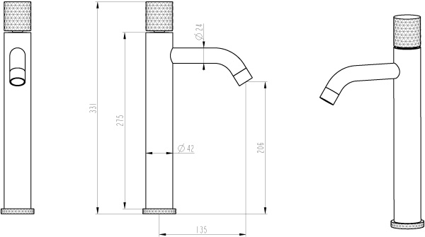 Смеситель для раковины Boheme Stick 122-WG.2 