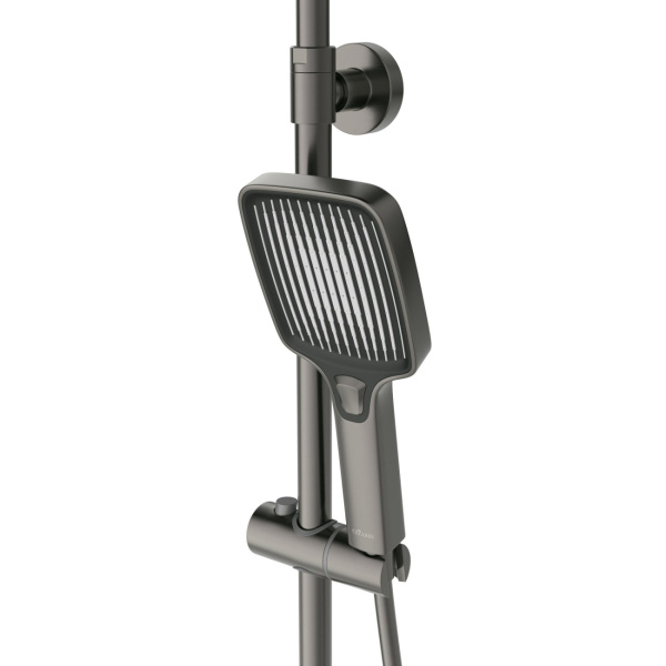 Душевая система со смесителем Cezares Liner LINER-CVD-GM монтаж настенная без термостата оружейная сталь