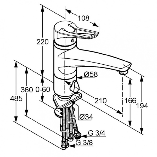 Смеситель для кухни Kludi MX 399070562 без подключения к фильтру хром