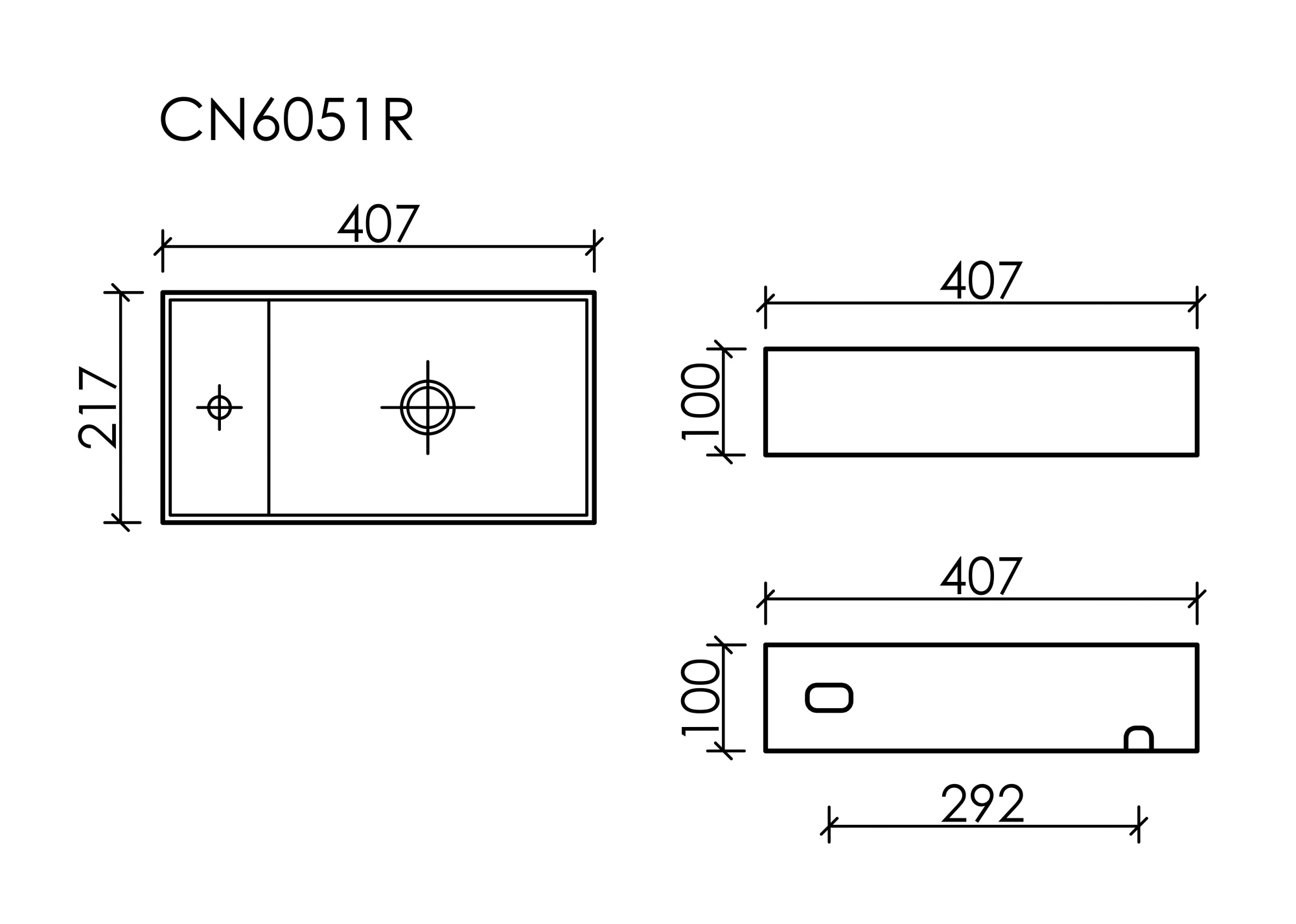 Раковина подвесная прямоугольная Ceramica Nova Element CN6051RMW фарфор цвет белый матовый