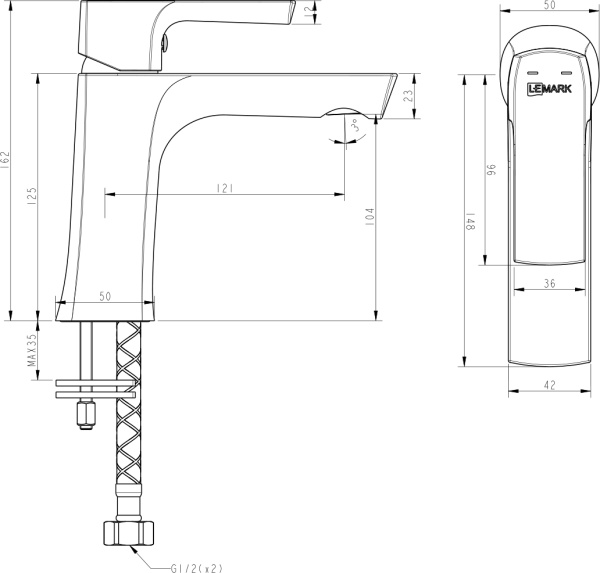 Смеситель для раковины Lemark Ursus LM7206BL черный матовый