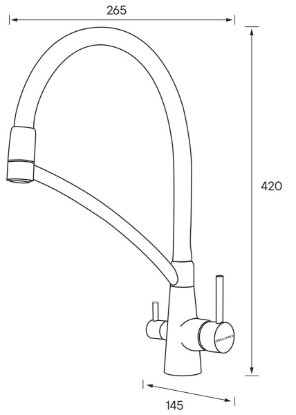 Смеситель для кухни Paulmark Siegen Si213111-SBG с подключением к фильтру светлое брашированное золото