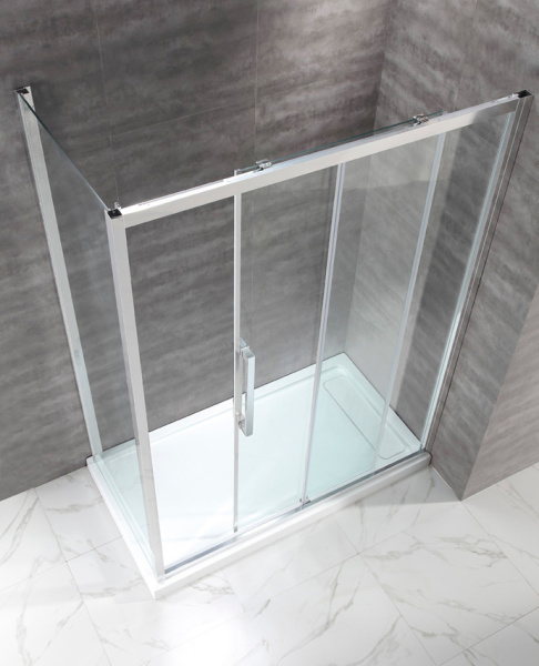 Душевой угол Cezares Lux soft LUX-SOFT-W-AH-1-120/100-C-Cr-IV прямоугольная  стекла прозрачные, профиль хром
