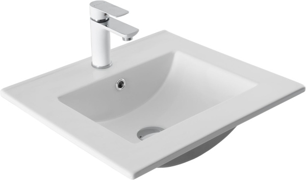 Раковина мебельная квадратная  Aquanet Flat 00330428 керамика цвет белый матовый