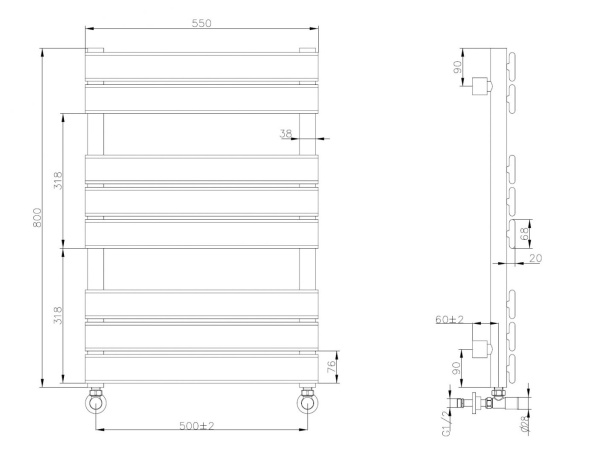 Полотенцесушитель водяной Boheme Venturo П8  50x80 720-CR хром