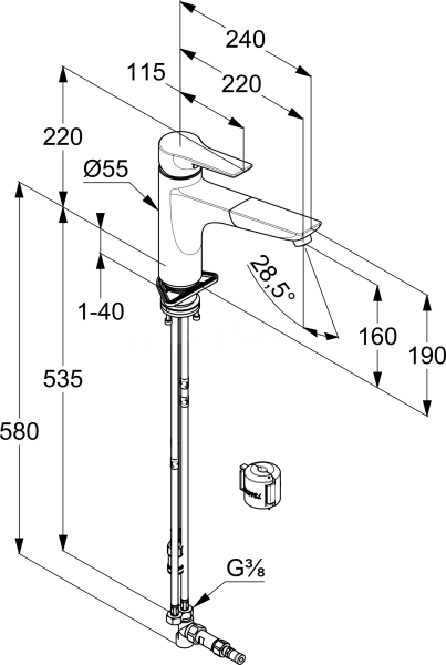 Смеситель для кухни Kludi Mix 329440575 без подключения к фильтру хром