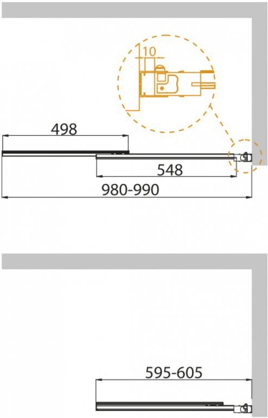 Шторка для ванны распашная раздвижная  Cezares Slider SLIDER-VF-11-100/150-P-Cr 100 см, стекла рифленые, профиль хром