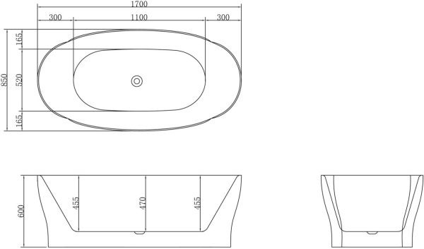 Акриловая ванна BelBagno  BB403-1700-850 170x85