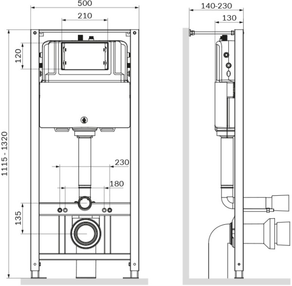 Инсталляция для подвесного унитаза Am.Pm Pro I012704.9001 пневматическая