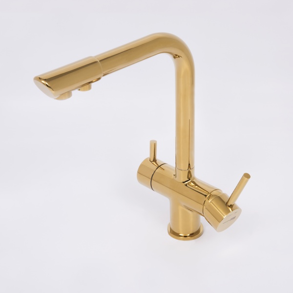 Смеситель для кухни Wasserkraft  A8377 с подключением к фильтру золото