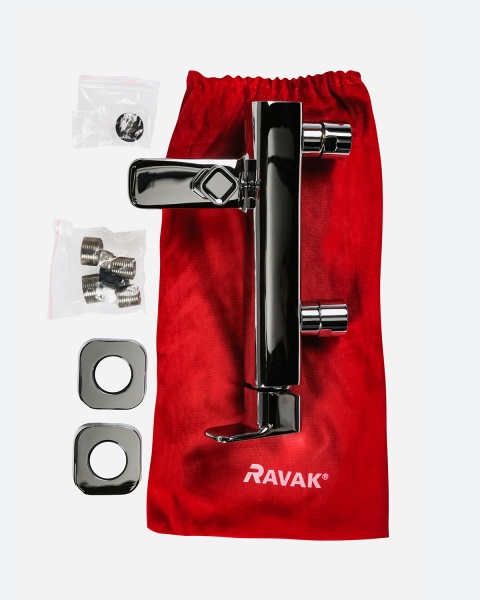 Смеситель для ванны или душа Ravak 10° X070065 настенный 
без термостата хром