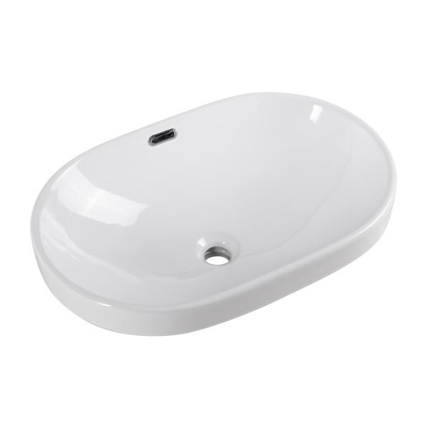 Раковина полувстраиваемая овальная BelBagno  BB1004 фаянс цвет белый