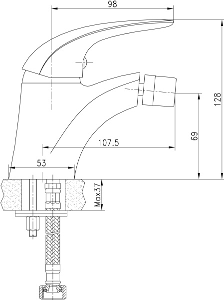 Смеситель для биде Aquanet Cobra SD90364 латунь 