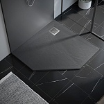 Душевой поддон низкий Vincea VST-4SP VST-4SP9090G пятиугольный литьевой мрамор 90x90 серый матовый