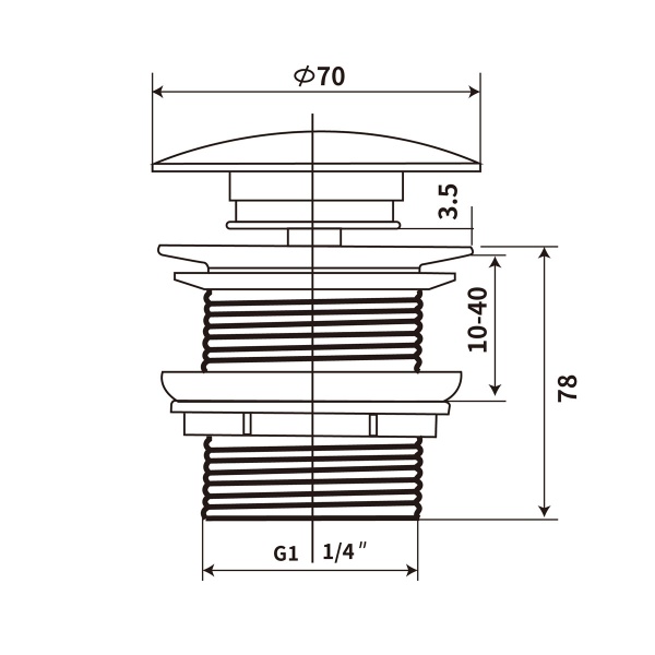 Донный клапан с керамической крышкой Vincea DBS0-216MC, капучино мат. крышка, без перелива
