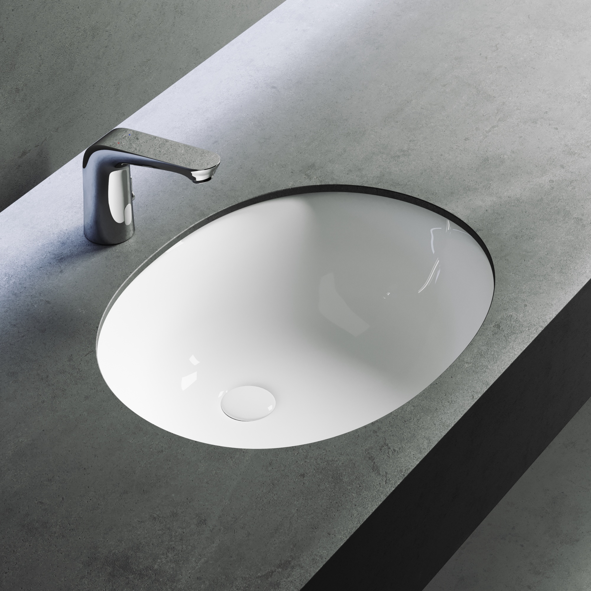 Раковина встраиваемая снизу овальная Ceramica Nova Element CN6043 фарфор цвет белый