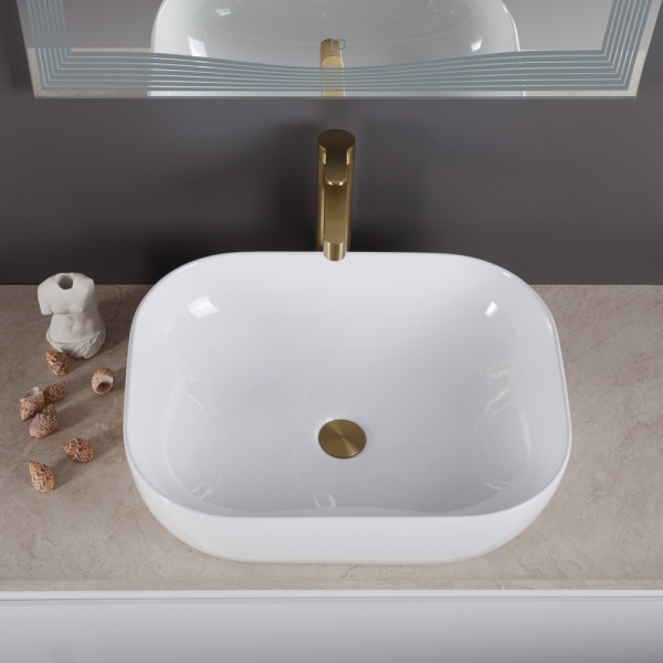 Раковина накладная прямоугольная BelBagno  BB1302 фаянс цвет белый