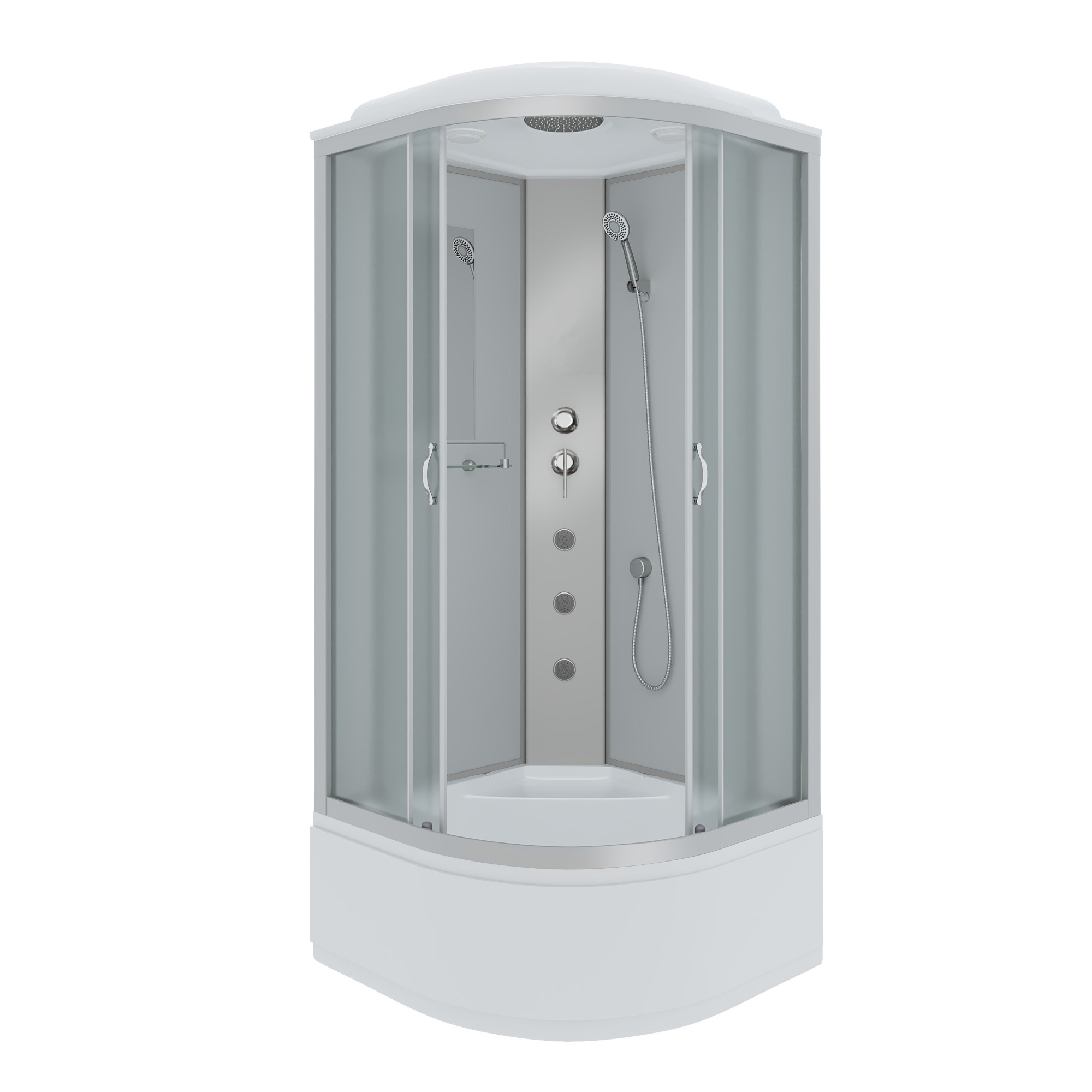 Душевая кабина с крышей Niagara Classic NG-2308-14G четверть круга  90x90 стекла матовые, профиль матовый хром