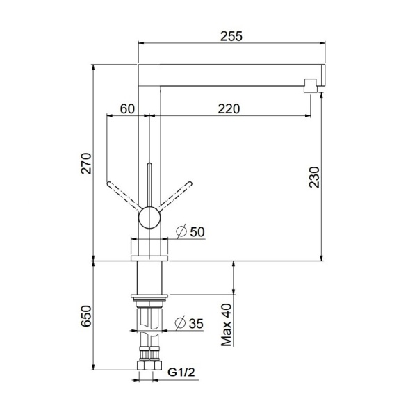 Смеситель для кухни Webert Spirit SO920302722 без подключения к фильтру черный/бронза
