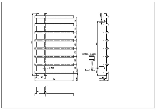 Полотенцесушитель электрический Boheme Uno П8  50x80 722-MG матовое золото