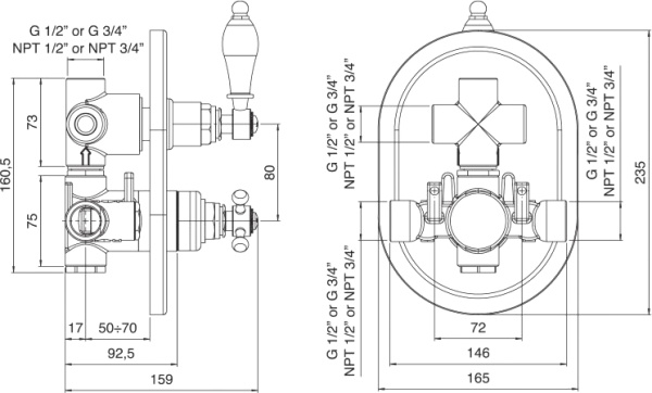 Смеситель  Cezares Margot MARGOT-VDIM2-T-02-Bi  
 