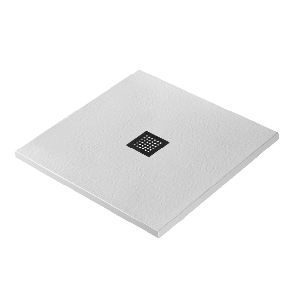 Душевой поддон низкий BelBagno Uno TRAY-MR-UNO-A-80-35-W-NO квадратный литьевой мрамор 80x80 белый