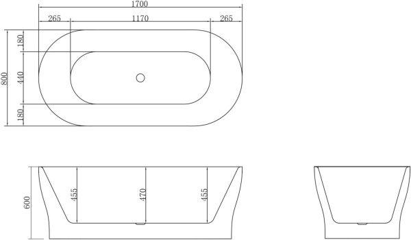 Акриловая ванна BelBagno  BB405-1700-800 170x80