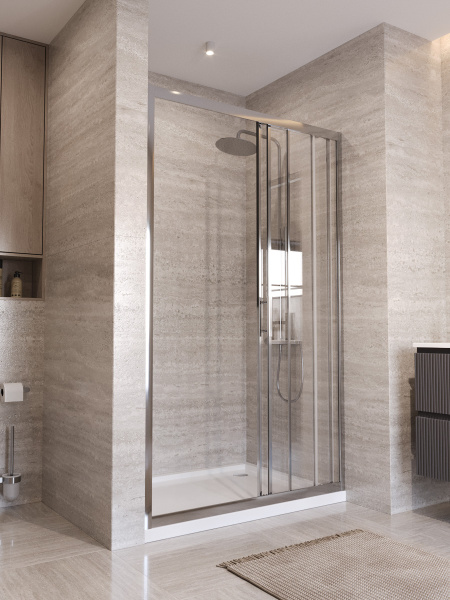 Душевая дверь BelBagno Uno UNO-195-BF-3-120-C-Cr 120 см стекла прозрачные, профиль хром