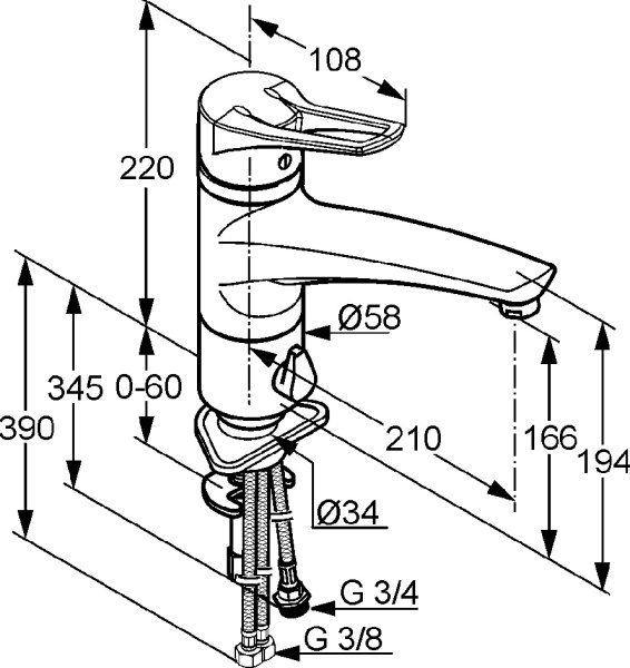 Смеситель для кухни Kludi MX 399060562  хром