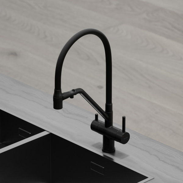 Смеситель для кухни Sancos Dora SC4003MB с подключением к фильтру черный матовый