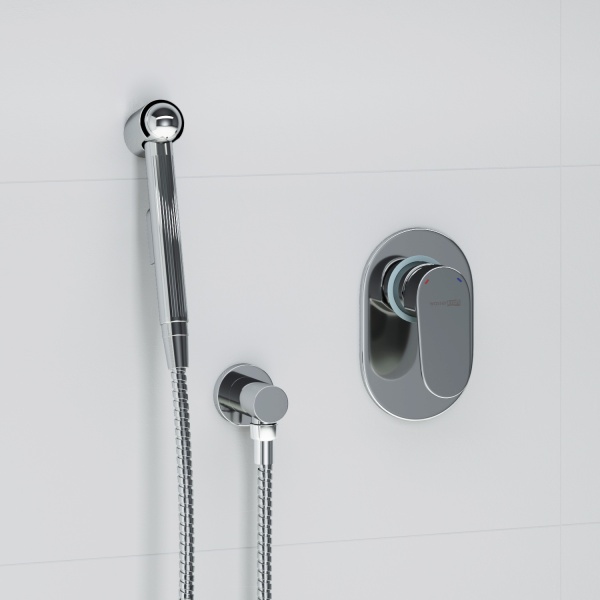 Гигиенический душ Wasserkraft Donau A15357 встраиваемый в стену хром