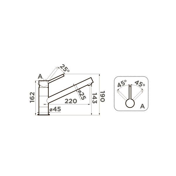 Смеситель для кухни Omoikiri Aogashima 4994245 без подключения к фильтру хром