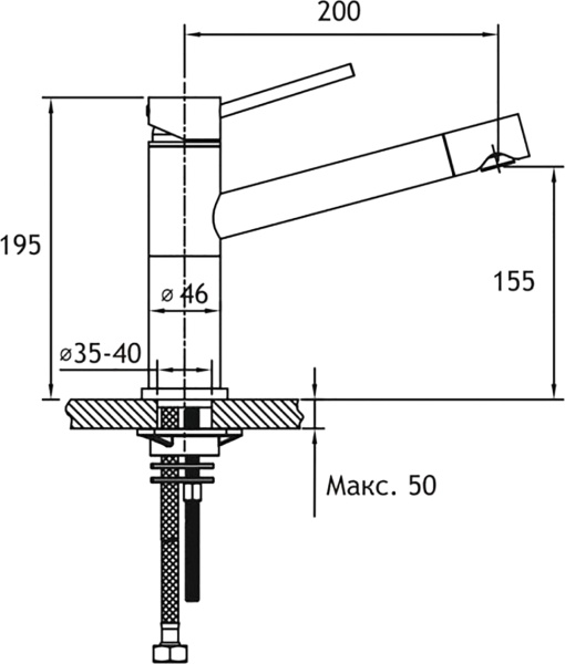 Смеситель для кухни Timo Saona 2303Fantique без подключения к фильтру бронза