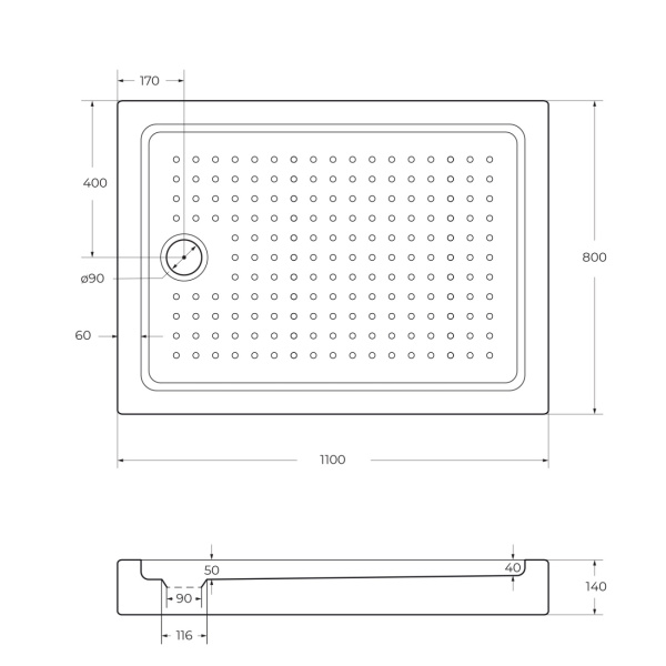 Душевой поддон низкий Cezares Tray TRAY-A-AH-110/80-15-W прямоугольный акрил 110x80 белый