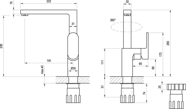 Смеситель для кухни Ravak Chrome X070054 без подключения к фильтру хром