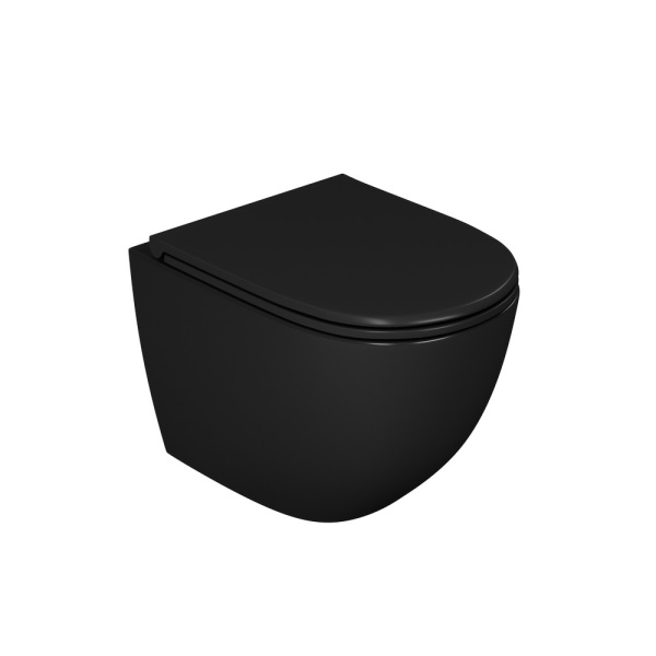 Унитаз подвесной D&amp;K Matrix DT1396025 Rimless фарфор черный матовый