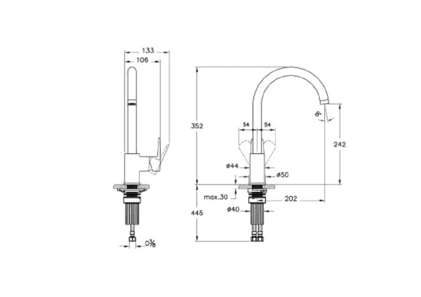 Смеситель для кухни VitrA Flow Soft A43419EXP без подключения к фильтру хром