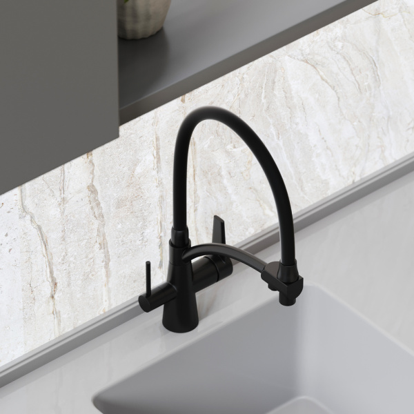 Смеситель для кухни Sancos Eri SC4001MB с подключением к фильтру матовый черный