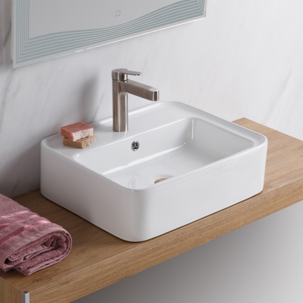 Раковина  прямоугольная BelBagno  BB1367 фаянс цвет белый глянцевый