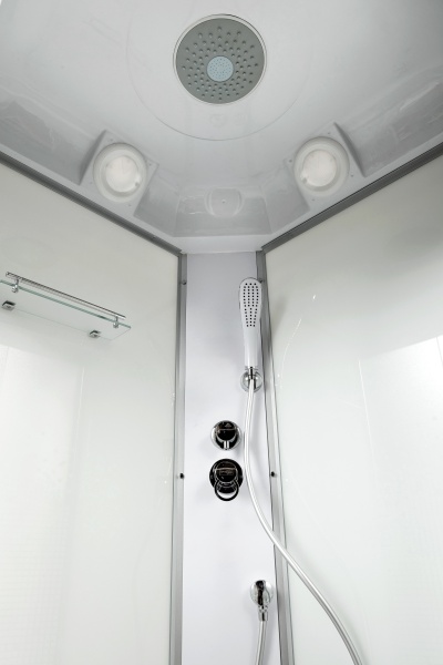 Душевая кабина с крышей AvaCan  L909 четверть круга  90x90 стекла матовые с узором, профиль хром