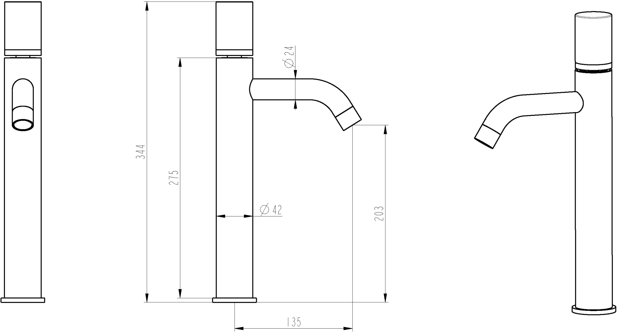 Смеситель для раковины Boheme Stick 122-WG 