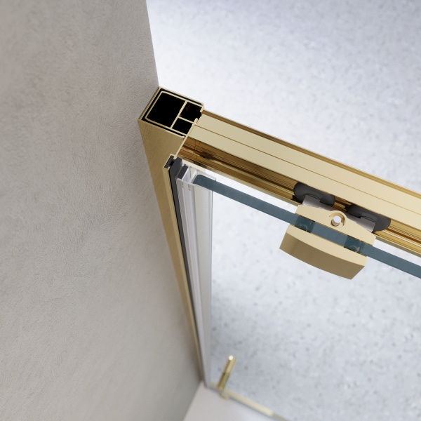 Душевая дверь BelBagno Luce LUCE-BF-1-100-C-ORO 100 см стекла прозрачные, профиль золото
