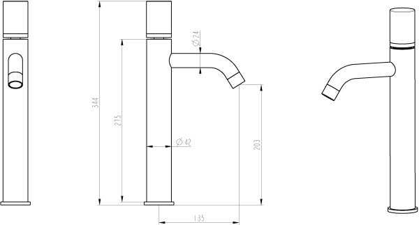 Смеситель для раковины Boheme Stick 122-GCR 