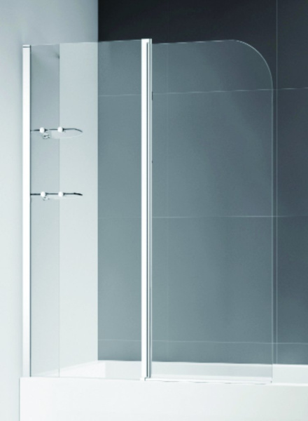 Шторка для ванны распашная  Cezares Eco ECO-O-V-12-120/140-P-Cr-L 120 см, стекла рифленые, профиль хром