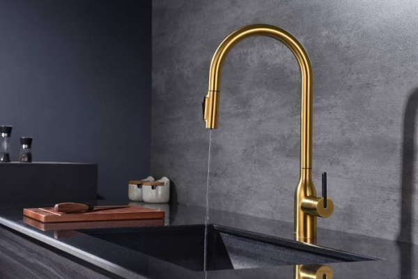 Смеситель для кухни Paulmark Universal Un213880-BG с подключением к фильтру брашированное золото