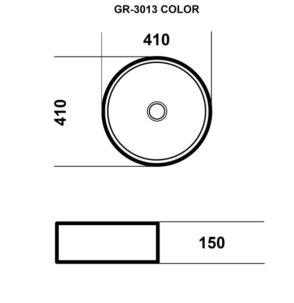 Раковина  круглая Grossman Color GR-3013VIM фаянс цвет бордовый матовый